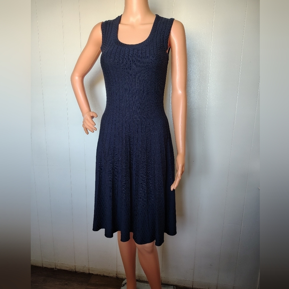 NIC+ZOE Navy Blue Sleeveless Dress Size PS